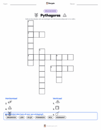 Pythagoras afdrukbare werkblad voorbeeld