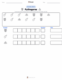 Pythagoras printable worksheet preview