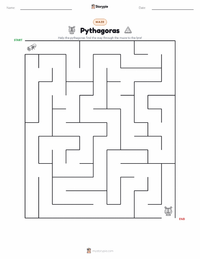 Pythagoras printable worksheet preview