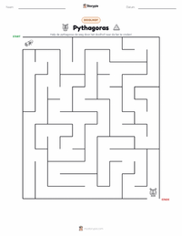 Pythagoras afdrukbare werkblad voorbeeld