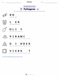 Pythagoras afdrukbare werkblad voorbeeld