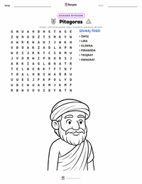 Podgląd drukowalnego arkusza ćwiczeń Pitagoras