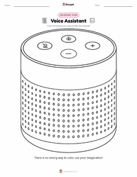 Voice Assistant coloring page for kids