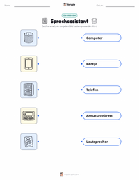 Sprachassistent druckbare Arbeitsblatt für Kinder