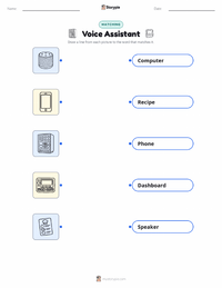 Voice Assistant printable worksheet for kids