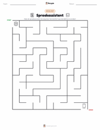 Spraakassistent afdrukbare werkblad voorbeeld
