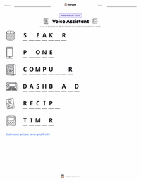 Voice Assistant printable worksheet preview