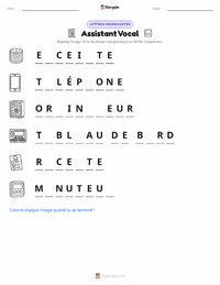 Aperçu de la feuille de travail imprimable Assistant Vocal