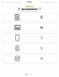 Sprachassistent druckbare Arbeitsblatt Vorschau