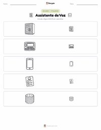 Prévia da folha de atividades imprimível Assistente de Voz