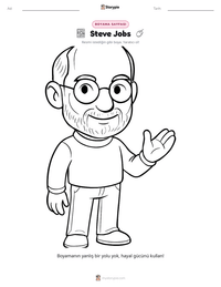 Steve Jobs yazdırılabilir çalışma sayfası önizlemesi