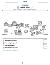 Steve Jobs afdrukbare werkblad voorbeeld