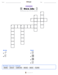 Steve Jobs printable worksheet preview