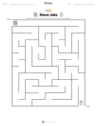 Steve Jobs printable worksheet preview