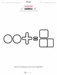 Addition coloring page for kids