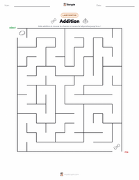 Aperçu de la feuille de travail imprimable Addition