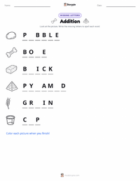 Addition printable worksheet preview