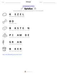 Optellen afdrukbare werkblad voorbeeld