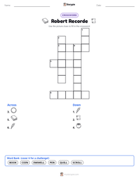Robert Recorde printable worksheet preview