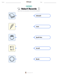 Robert Recorde printable worksheet preview