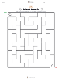 Robert Recorde printable worksheet preview