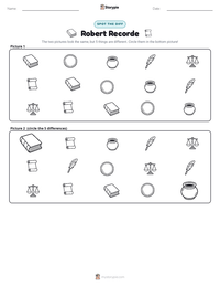 Robert Recorde printable worksheet preview