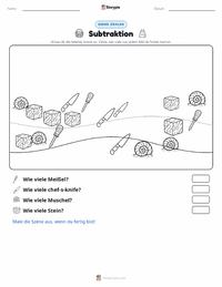 Subtraktion druckbare Arbeitsblatt Vorschau