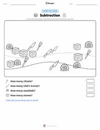 Subtraction printable worksheet preview
