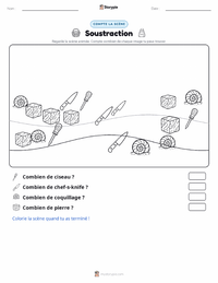 Aperçu de la feuille de travail imprimable Soustraction