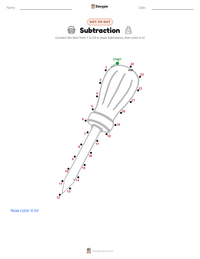 Subtraction printable worksheet preview