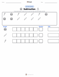 Subtraction printable worksheet preview