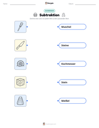Subtraktion druckbare Arbeitsblatt Vorschau