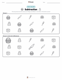 Subtraction printable worksheet preview