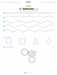 Subtraction printable worksheet preview