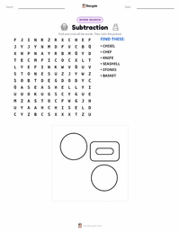 Subtraction printable worksheet preview