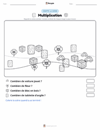 Aperçu de la feuille de travail imprimable Multiplication