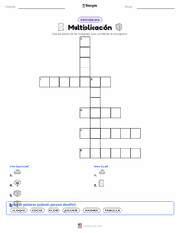 Vista previa de la hoja de trabajo imprimible de Multiplicación