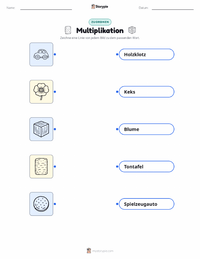 Multiplikation druckbare Arbeitsblatt für Kinder