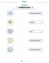 Hoja de trabajo imprimible de Multiplicación para niños