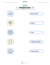 Feuille de travail imprimable Multiplication pour les enfants