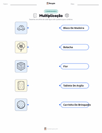Folha de atividades imprimível Multiplicação para crianças