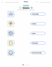 Çarpma çocuklar için yazdırılabilir çalışma sayfası