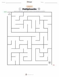 Vista previa de la hoja de trabajo imprimible de Multiplicación
