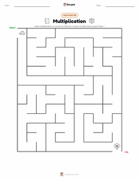 Aperçu de la feuille de travail imprimable Multiplication