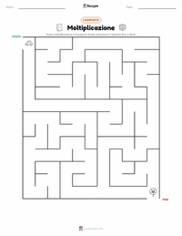 Anteprima della scheda stampabile di Moltiplicazione