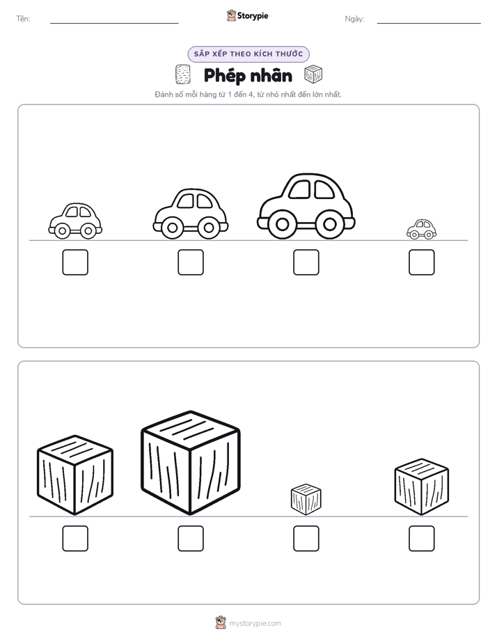 Thứ Tự Kích Thước