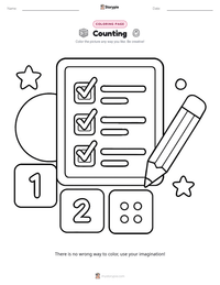 Counting coloring page for kids