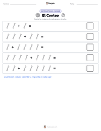 Vista previa de la hoja de trabajo imprimible de Conteo