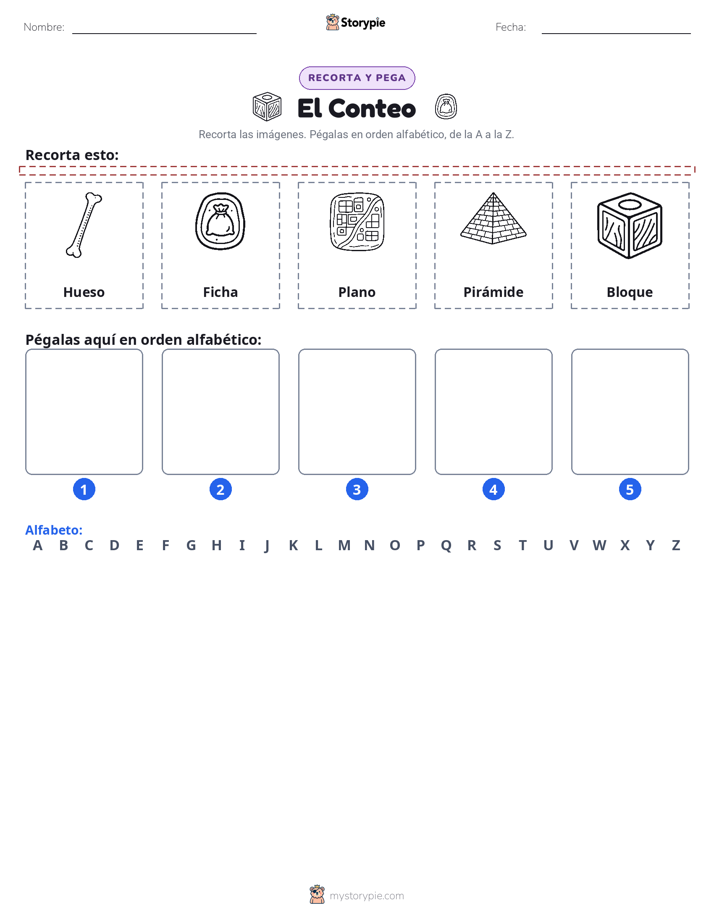 Cortar y Pegar el Alfabeto