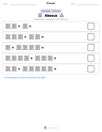 Abacus afdrukbare werkblad voorbeeld